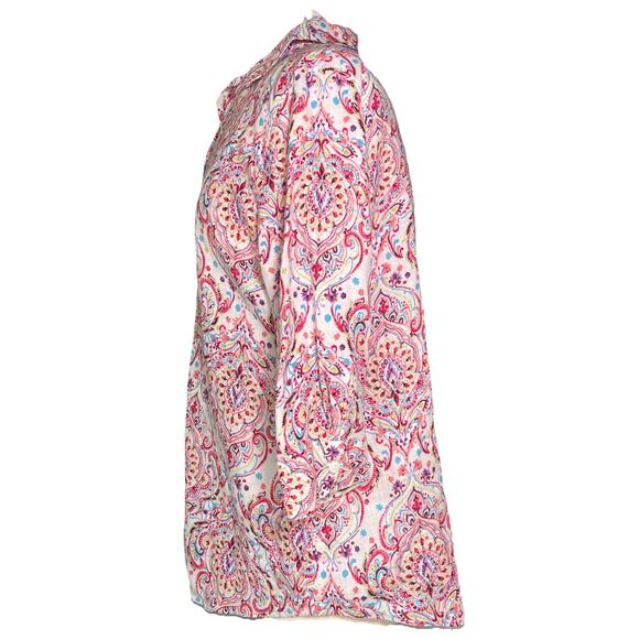 Chico's No Iron Linen Shirt Tunic Top 0P/4/P Women’s Button Up Multi Printed - Picture 2 of 5